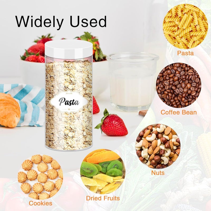 PeacePeo 24 Pcs Plastic Jars, 16 OZ Plastic Jars with White Lids Clear Airtight Slime Containers Refillable Round Empty Storage Containers Jar for Kitchen & Household Dry Food Storage - Image 4